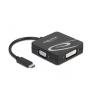 Delock - High Speed - Videoadapter - Single Link - 24 pin USB-C männlich zu 15 pin D-Sub (DB-15), DVI-I, HDMI, DisplayPort weiblich - 10 cm - Schwarz - 4K60Hz (3840 x 2160) Support (DP), 1080p-Unterstützung, 60 Hz (VGA), 1.200 Pixel Support 60 Hz (DV