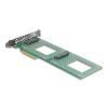 Delock PCI Express 4.0 x8 Karte zu 2 x intern U.2 NVMe SFF-8639 - Bifurcation (LxB: 236 x 87 mm)