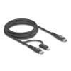 Delock USB Kabel 2 in 1 USB-C zu USB-C / Lightning für iPhone und iPad 2 m MFi 60 W