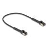 Delock - Patch-Kabel - RJ-45 (M) neigbar bis zu 60° zu RJ-45 (M) neigbar bis zu 60° - 25 cm - 3.8 mm - U / FTP - CAT 8.1 - schmal, bis zu 40 Gbps Datentransferrate, halogenfrei, geformt, ohne Haken - Schwarz