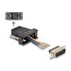 Delock Assembly Kit - Serieller Adapter - 15 pin D-Sub (DB-15) (M) schraubbar zu RJ-12 (6-polig) (W) - einzeln zuweisbare serielle Schnittstelle - Schwarz