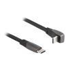 Delock - USB-Kabel - 24 pin USB-C (M) zu 24 pin USB-C (M) gewinkelt - USB 2.0 - 3 A - 14 m - unterstützt Power Delivery 3.0 - Schwarz