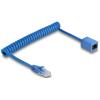 Delock - Netzwerkverlängerungskabel - RJ-45 (M) zu RJ-45 (W) - 75 cm - 5.5 mm - UTP - CAT 6 - gewickelt, ohne Haken - Blau