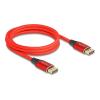Delock DisplayPort Kabel 16K 60 Hz 2 m rot Metall