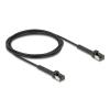 Delock - Patch-Kabel - RJ-45 (M) neigbar bis zu 60° zu RJ-45 (M) neigbar bis zu 60° - 2 m - 3.8 mm - U / FTP - CAT 8.1 - halogenfrei, schmal, ohne Haken - Schwarz