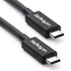 StarTech.com 50cm (1.6ft) Thunderbolt 3 Cable, 40Gbps, 100W PD, 4K / 5K Video, Thunderbolt-Certified, Compatible w / TB4 / USB 3.2 / DisplayPort - Thunderbolt-Kabel - 24 pin USB-C (M) zu 24 pin USB-C (M) - Thunderbolt 3 / USB / DisplayPort - 50 cm - Schwa
