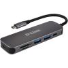 D-Link DUB-2325 - Hub - mit Kartenlesegerät - 2 x SuperSpeed USB 3.0 + 1 x USB-C - Desktop