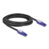 Delock - Netzwerkkabel - RJ-45 (M) 90° nach oben drehbar bis 90° nach unten drehbar zu RJ-45 (M) 90° nach oben drehbar bis 90° nach unten drehbar - 3 m - 6 mm - UTP - CAT 6 - bis zu 1 Gbps Datenübertragungsrate, halogenfrei, ohne Haken - Schwarz