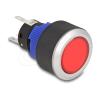 Delock Drucktaster zum Einbau 22 mm 5 x Lötanschluss Taster flach Plastik LED rot