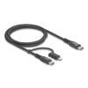 Delock USB Kabel 2 in 1 USB-C zu USB-C / Lightning für iPhone und iPad 1 m MFi 60 W