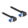 Delock - Patch-Kabel - RJ-45 (M) rechtwinklig zu RJ-45 (M) rechtwinklig - 3 m - 6 mm - S / FTP - CAT 6a - geschirmt, halogenfrei - Schwarz