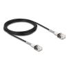 Delock RJ45 Netzwerkkabel mit doppeltem Knickschutz Cat.6A UTP Slim 3 m schwarz