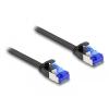 Delock - Patch-Kabel - RJ-45 (M) zu RJ-45 (M) - 25 cm - U / FTP - CAT 6a - ohne Haken, flach - Schwarz