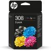 HP 308 - 2er-Pack - Schwarz, Gelb, Cyan, Magenta - original - Box - Tintenpatrone - für P / N: 714L9B#686