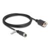 Delock M12 Kabel A-kodiert 8 Pin Buchse zu RJ45 Buchse zum Einbau Cat.5e FTP 2 m schwarz