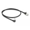 Delock - Patch-Kabel - RJ-45 (M) nach unten abgewinkelt zu RJ-45 (M) gerade - 50 cm - 4.5 mm - S / FTP - CAT 6a - halogenfrei, ohne Haken - Schwarz