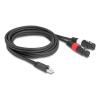 Delock Adapterkabel RJ45 Stecker zu 2 x XLR 3 Pin Buchse schwarz 2 m