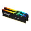 Kingston FURY Beast RGB - DDR5 - Kit - 32 GB: 2 x 16 GB - DIMM 288-PIN - 6000 MHz / PC5-48000 - CL36 - 1.35 V - ungepuffert - on-die ECC - Schwarz