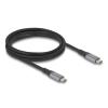 Delock USB 40 Gbps Kabel USB-C Stecker zu Stecker PD 3.1 240 W E-Marker 2 m grau Metall