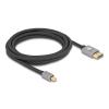 Delock Mini DisplayPort zu DisplayPort Kabel 8K 60 Hz 3 m grau Metall ohne Einrastfunktion