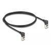 Delock - Patch-Kabel - RJ-45 (M) nach oben angewinkelt zu RJ-45 (M) nach oben angewinkelt - 1 m - 4.5 mm - S / FTP - CAT 6a - halogenfrei - Schwarz