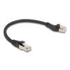 Delock RJ45 Netzwerkkabel Cat.8.1 S / FTP Stecker 45 grad nach links gewinkelt zu Stecker gerade bis 40 Gbps 0,25 m schwarz