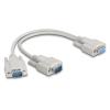 Delock - Serieller Splitter - DB-9 (W) zu DB-9 (M) - 30 cm - Daumenschrauben - beige