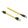 Delock Mini I / O 8 Pin D-Form Typ 2 Stecker zu RJ45 Stecker Cat.6 Kabel 5 m gelb