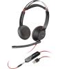 Poly Blackwire C5220 - Blackwire 5200 series - Headset - On-Ear - kabelgebunden - 3,5 mm Stecker, USB-A - Schwarz - Zertifiziert für Skype für Unternehmen, Zertifiziert für Microsoft Teams, Certified for Zoom Rooms, Avaya Certified, Cisco Jabber Cert