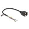 Delock Kabel RJ45 Buchse zu Pfostenbuchse 1,25 mm 4 Pin und Pfostenbuchse 1,25 mm 6 Pin Cat.5e 30 cm schwarz