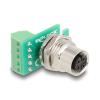 Delock M12 Übergabemodul Adapter 4 Pin A-kodiert Buchse zu 5 Pin Terminalblock zum Einbau