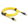 Delock Mini I / O 8 Pin D-Form Typ 2 Stecker zu RJ45 Stecker Cat.6 Kabel 2 m gelb