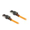Delock - Patch-Kabel - RJ-45 (M) zu RJ-45 (M) - 50 cm - 6.2 mm - S / FTP - CAT 6a - Portfinder-Funktion (USB-C betrieben), halogenfrei, geschirmt, ohne Haken - orange