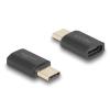 Delock - USB-Adapter - 24 pin USB-C (M) zu 24 pin USB-C (W) - Thunderbolt 4 - 48 V - 5 A - unterstützt Power Delivery 3,1, unterstützt bis zu 240 W Spannungsversorgung, Support von 8K 60 Hz, bis zu 40 Gbps Datentransferrate - Anthrazit