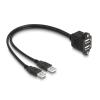 Delock USB 2.0 Kabel 2 x USB Typ-A Stecker zu 2 x USB Typ-A Buchse mit Schrauben zum Einbau 1 m schwarz